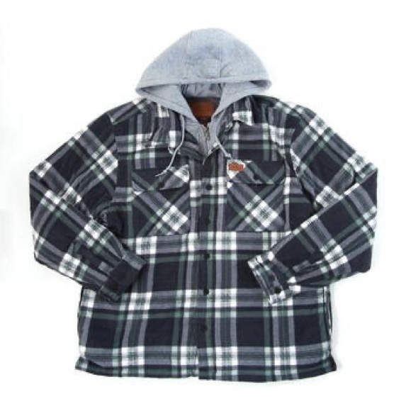 Mens Mountain Ridge® Plaid Polar Fleece Hoodie - Picture 1 of 7